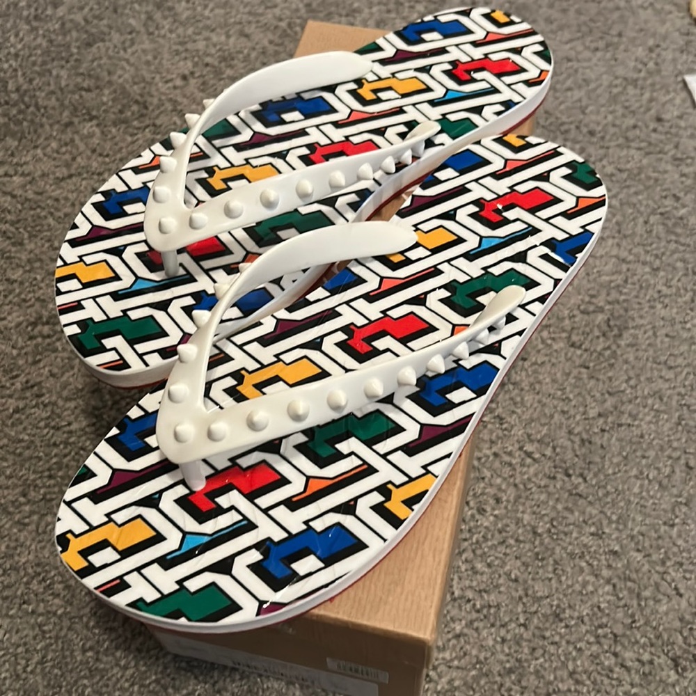 Louboutin flip flops